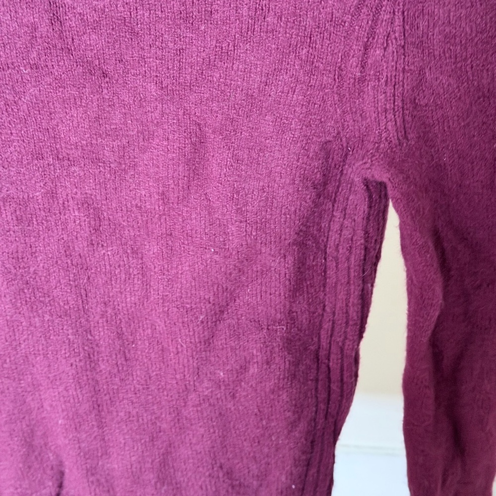 Merino Wool Blend Maroon Sweater - Picture 3 of 6
